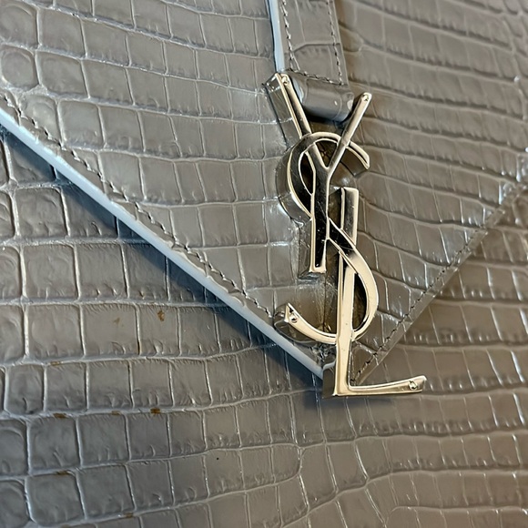 YSL Grey Croc Embossed Bag - Picture 15 of 17
